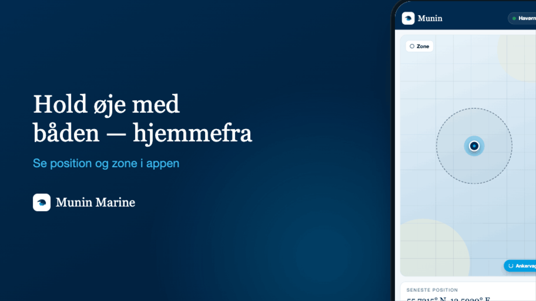 Munin-appen: præcis position på kortet